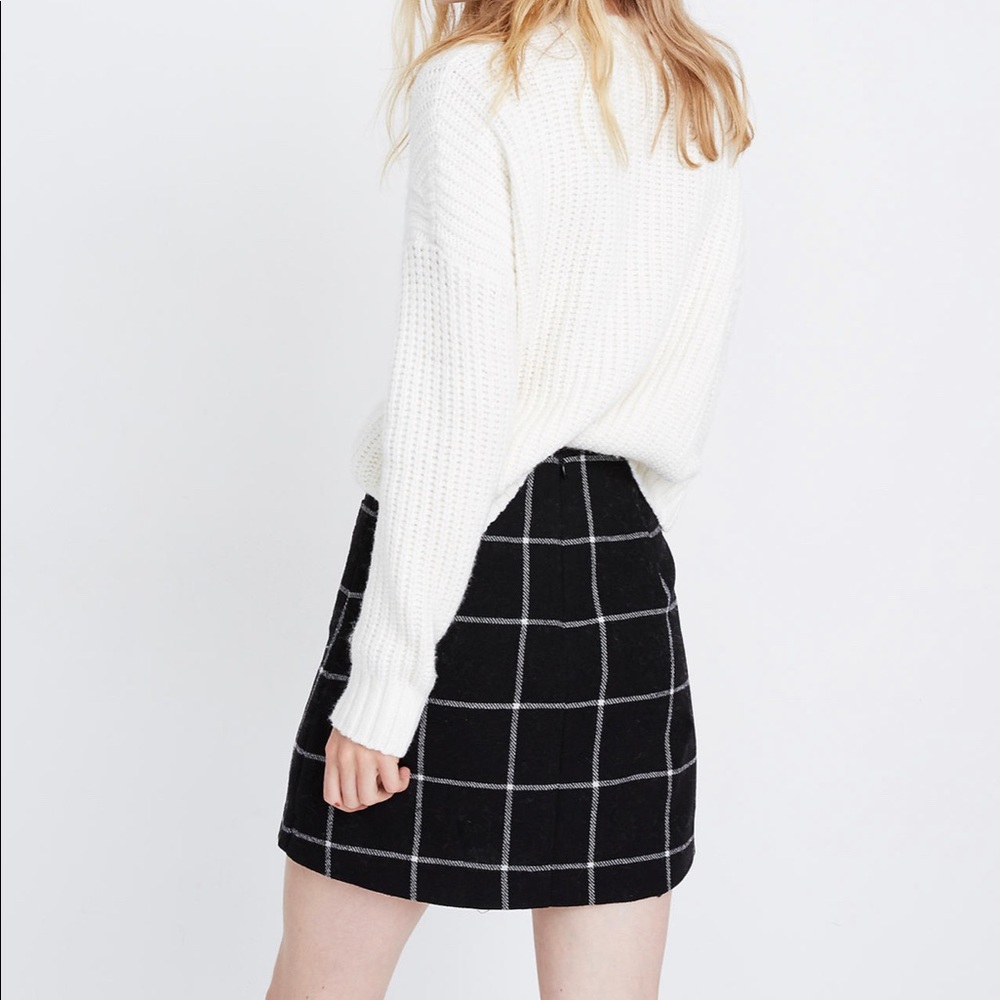 Museum Patch-Pocket Mini Skirt in Windowpane